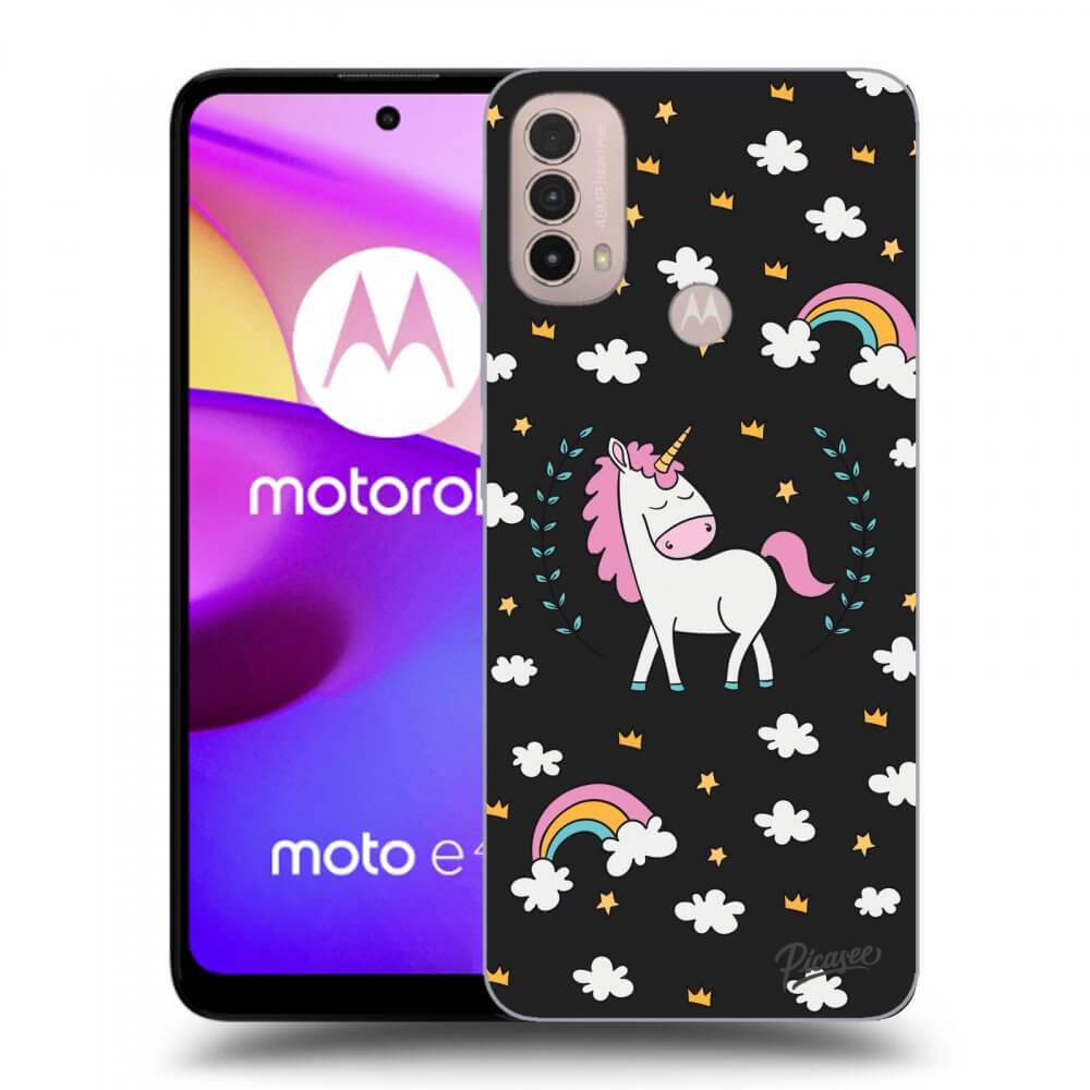 Picasee silikonový černý obal pro Motorola Moto E40 - Unicorn star heaven