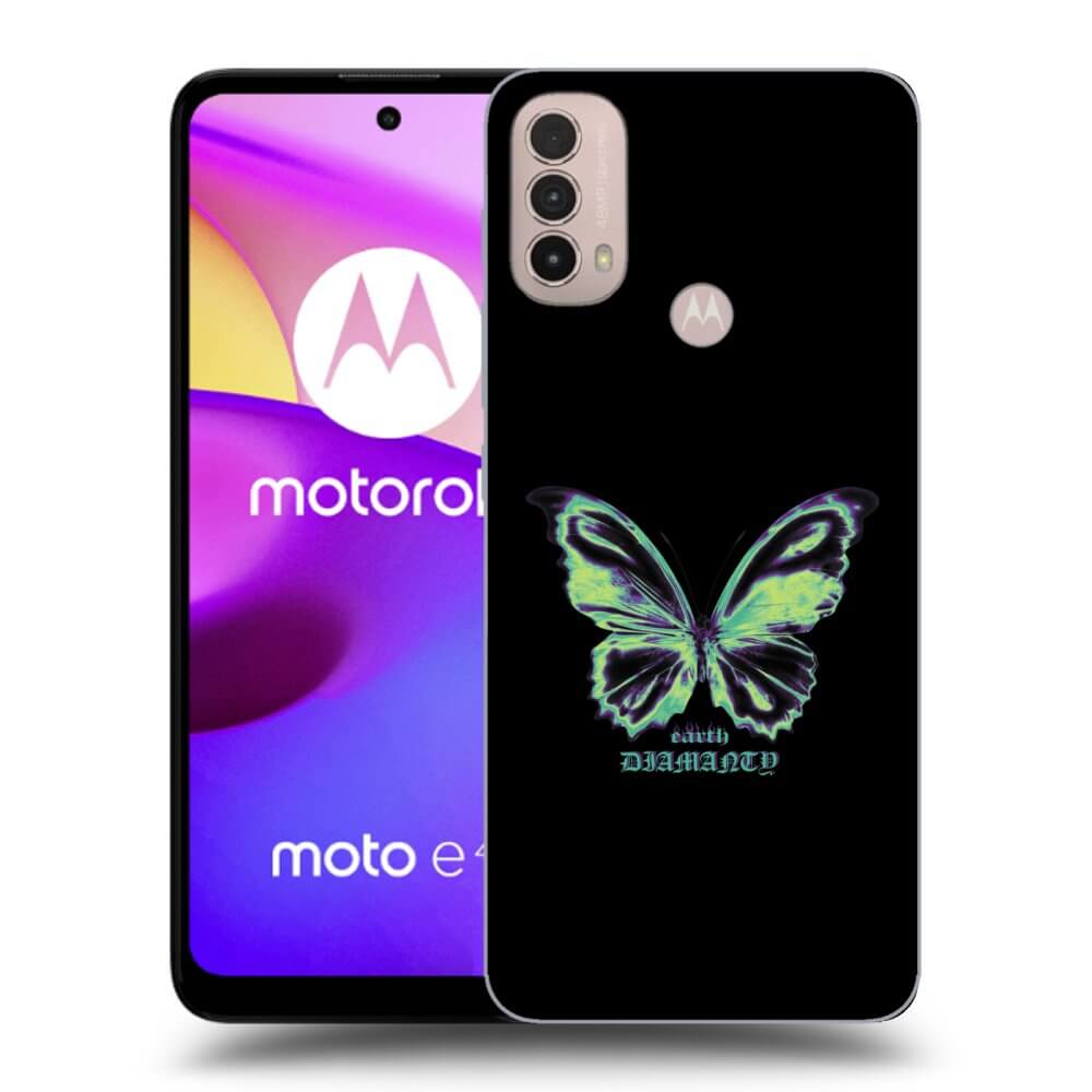 Picasee silikonový černý obal pro Motorola Moto E40 - Diamanty Blue