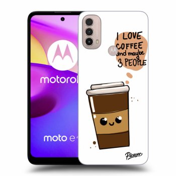 Picasee silikonový černý obal pro Motorola Moto E40 - Cute coffee