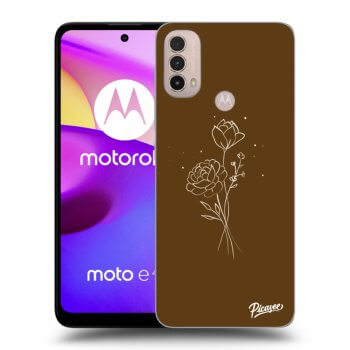 Picasee silikonový černý obal pro Motorola Moto E40 - Brown flowers