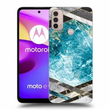 Obal pro Motorola Moto E40 - Blue geometry