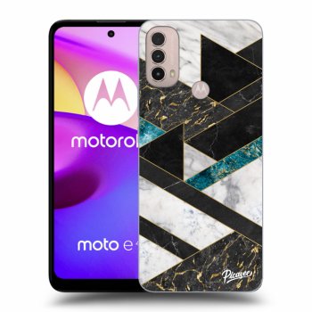 Picasee silikonový černý obal pro Motorola Moto E40 - Dark geometry