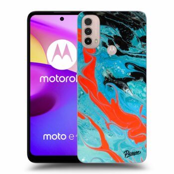 Picasee silikonový černý obal pro Motorola Moto E40 - Blue Magma