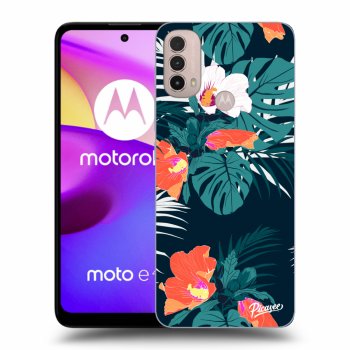 Picasee silikonový černý obal pro Motorola Moto E40 - Monstera Color