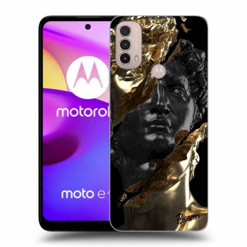 Picasee silikonový černý obal pro Motorola Moto E40 - Gold - Black