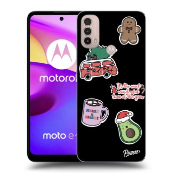 Obal pro Motorola Moto E40 - Christmas Stickers