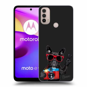 Picasee silikonový černý obal pro Motorola Moto E40 - French Bulldog
