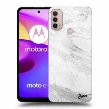 Obal pro Motorola Moto E40 - White marble