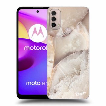 Picasee silikonový černý obal pro Motorola Moto E40 - Cream marble