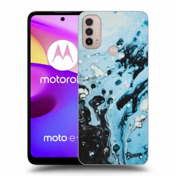 Picasee silikonový černý obal pro Motorola Moto E40 - Organic blue