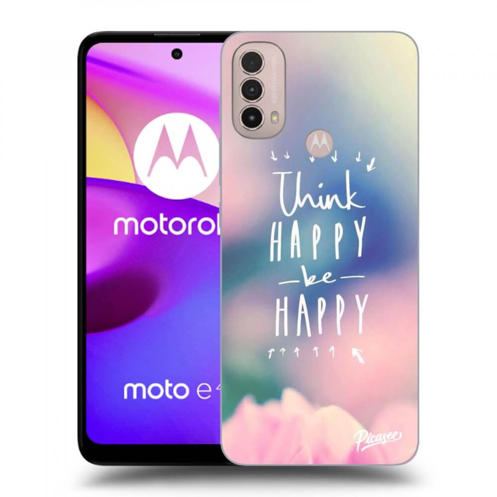 Picasee silikonový černý obal pro Motorola Moto E40 - Think happy be happy