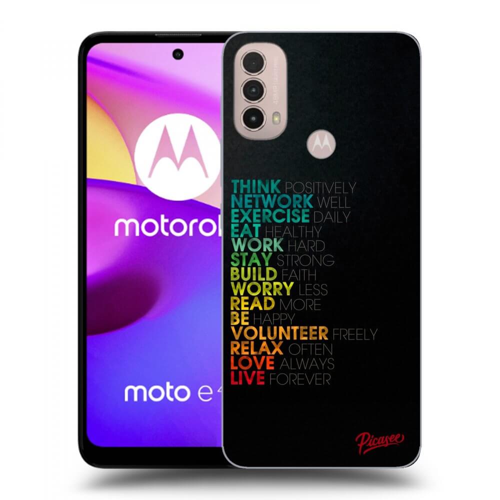 Picasee silikonový černý obal pro Motorola Moto E40 - Motto life