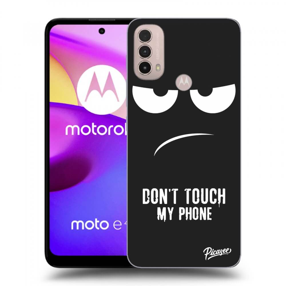 Picasee silikonový černý obal pro Motorola Moto E40 - Don't Touch My Phone