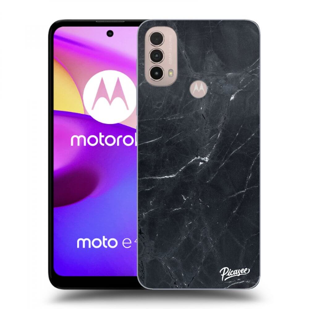 Picasee silikonový černý obal pro Motorola Moto E40 - Black marble