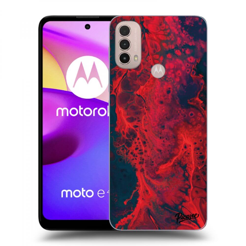 Picasee silikonový černý obal pro Motorola Moto E40 - Organic red