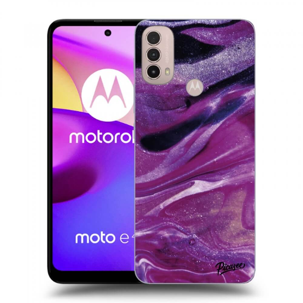 Picasee silikonový černý obal pro Motorola Moto E40 - Purple glitter
