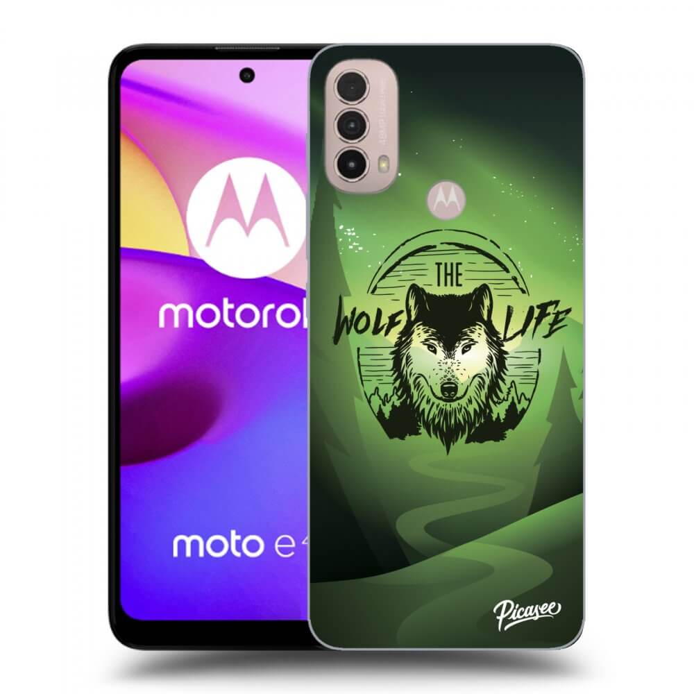 Picasee silikonový černý obal pro Motorola Moto E40 - Wolf life