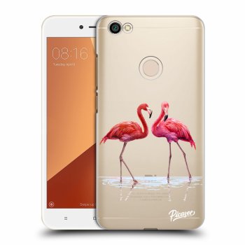 Picasee silikonový průhledný obal pro Xiaomi Redmi Note 5A Global - Flamingos couple