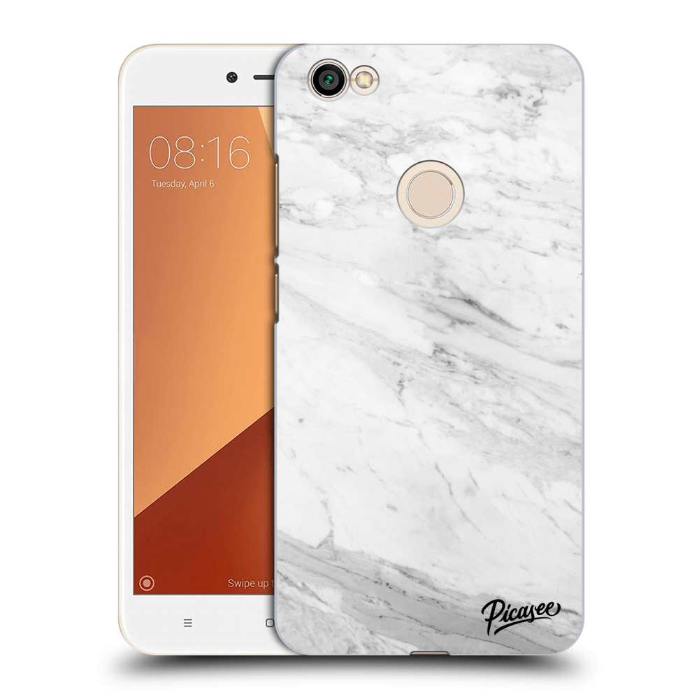 Picasee silikonový průhledný obal pro Xiaomi Redmi Note 5A Global - White marble