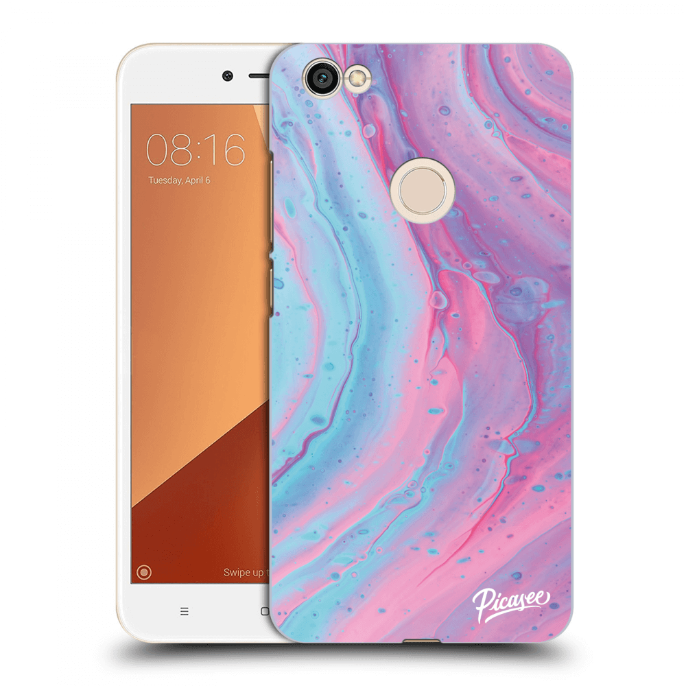 Picasee plastový průhledný obal pro Xiaomi Redmi Note 5A Global - Pink liquid