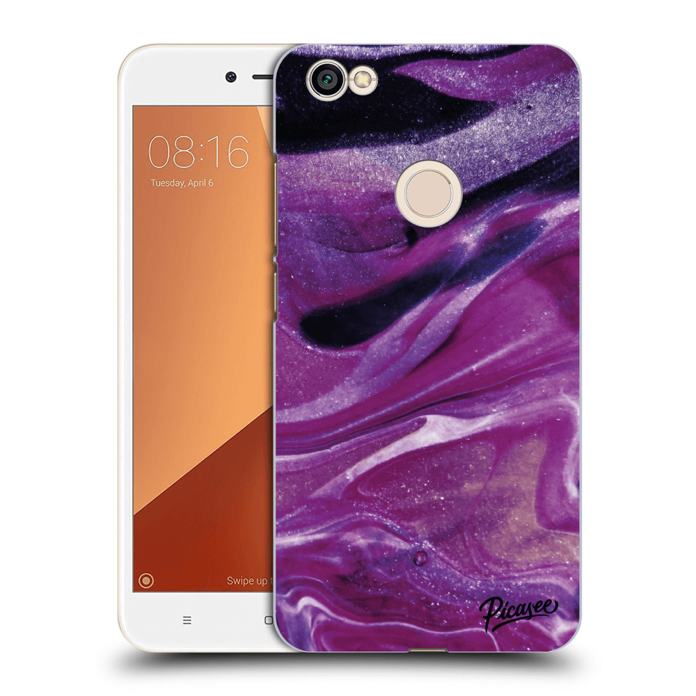 Picasee plastový průhledný obal pro Xiaomi Redmi Note 5A Global - Purple glitter