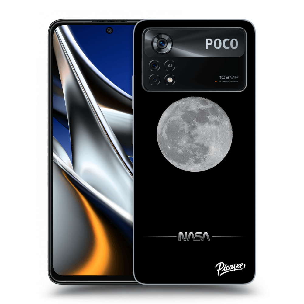 Picasee silikonový černý obal pro Xiaomi Poco M4 Pro - Moon Minimal