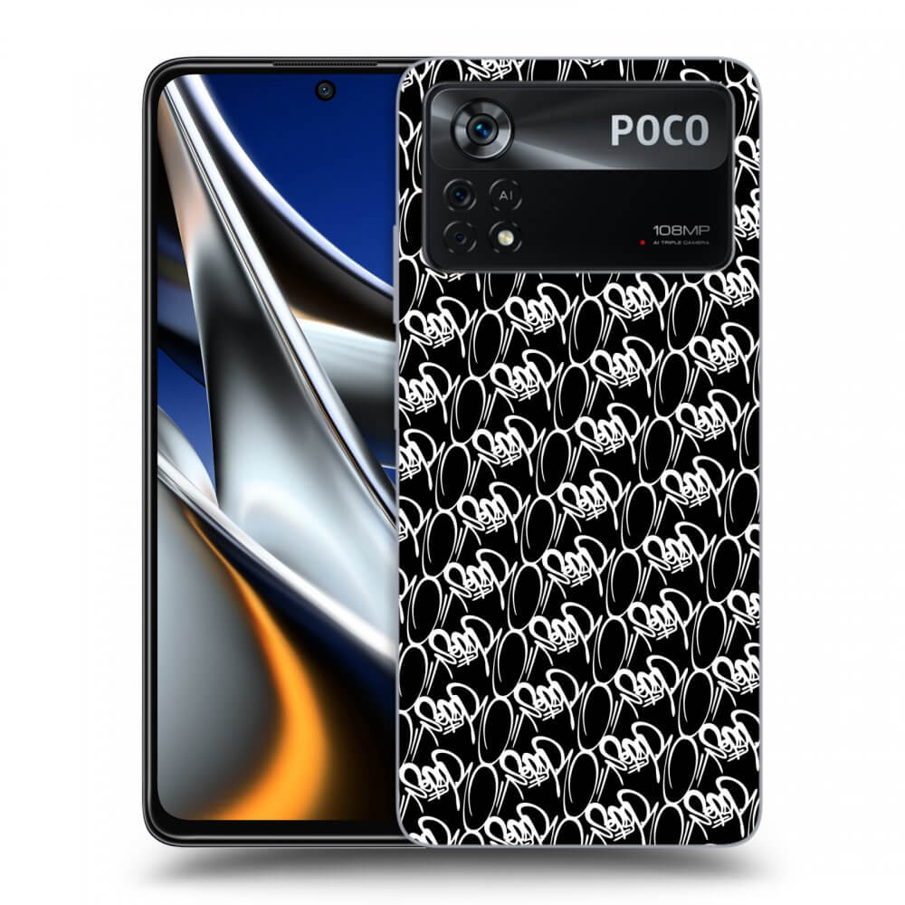 Picasee silikonový černý obal pro Xiaomi Poco M4 Pro - Separ - White On Black 2