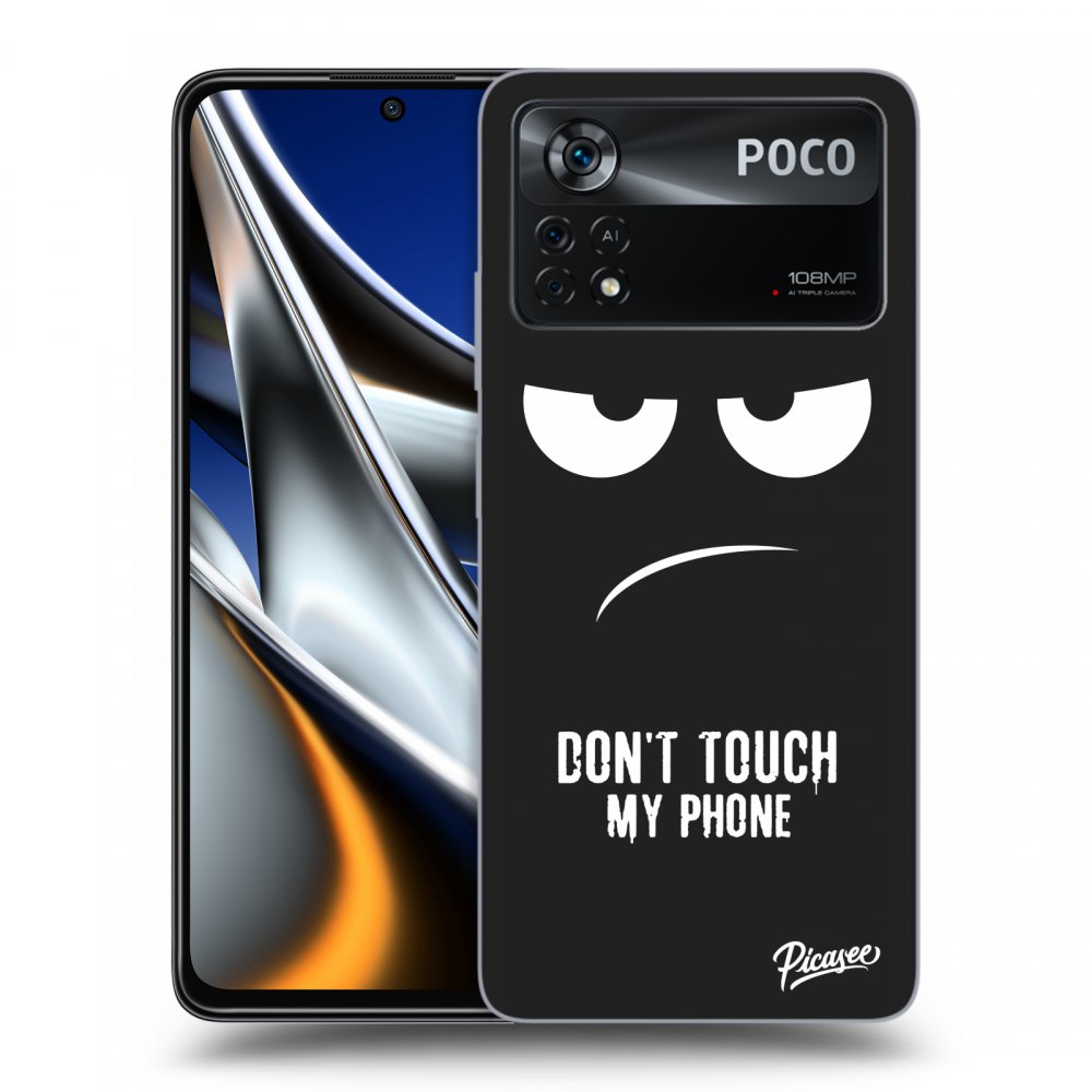 Picasee silikonový černý obal pro Xiaomi Poco M4 Pro - Don't Touch My Phone