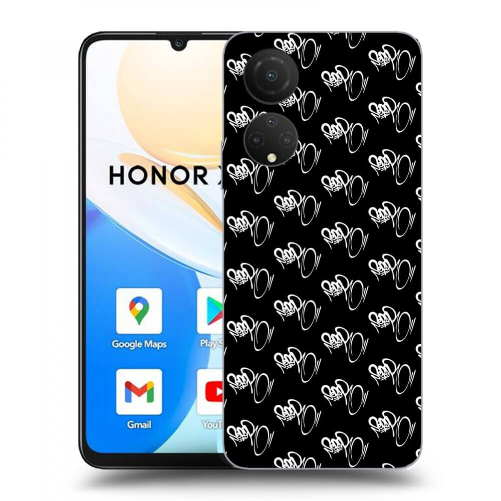 Picasee silikonový černý obal pro Honor X7 - Separ - White On Black