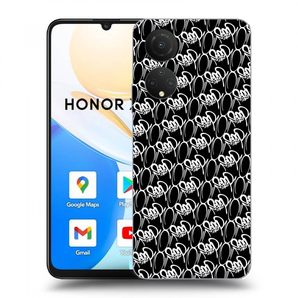 Picasee silikonový černý obal pro Honor X7 - Separ - White On Black 2
