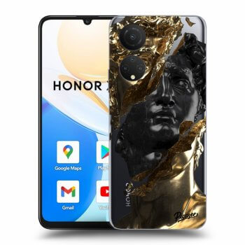 Picasee silikonový průhledný obal pro Honor X7 - Gold - Black