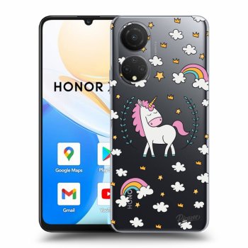Picasee silikonový průhledný obal pro Honor X7 - Unicorn star heaven