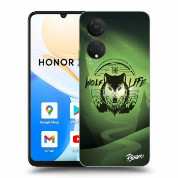 Picasee silikonový černý obal pro Honor X7 - Wolf life