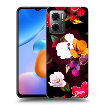 Picasee silikonový černý obal pro Xiaomi Redmi 10 5G - Flowers and Berries