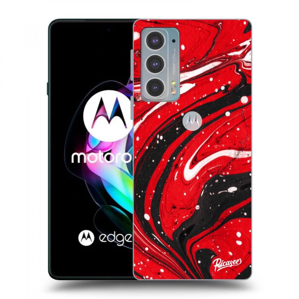 Picasee silikonový černý obal pro Motorola Edge 20 - Red black