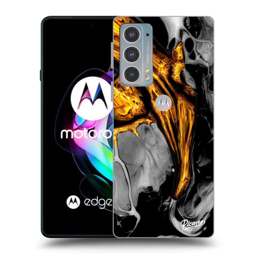 Picasee silikonový černý obal pro Motorola Edge 20 - Black Gold