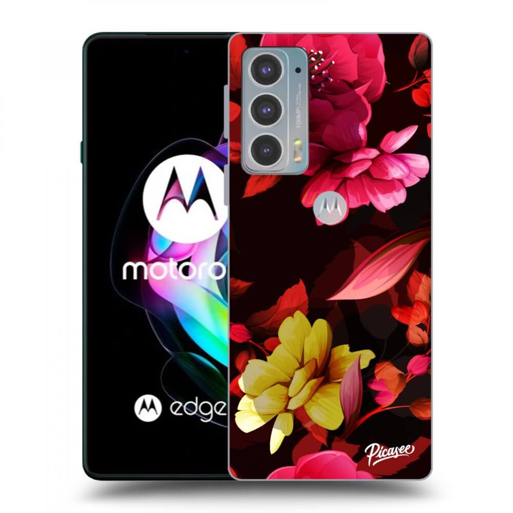Picasee silikonový černý obal pro Motorola Edge 20 - Dark Peonny