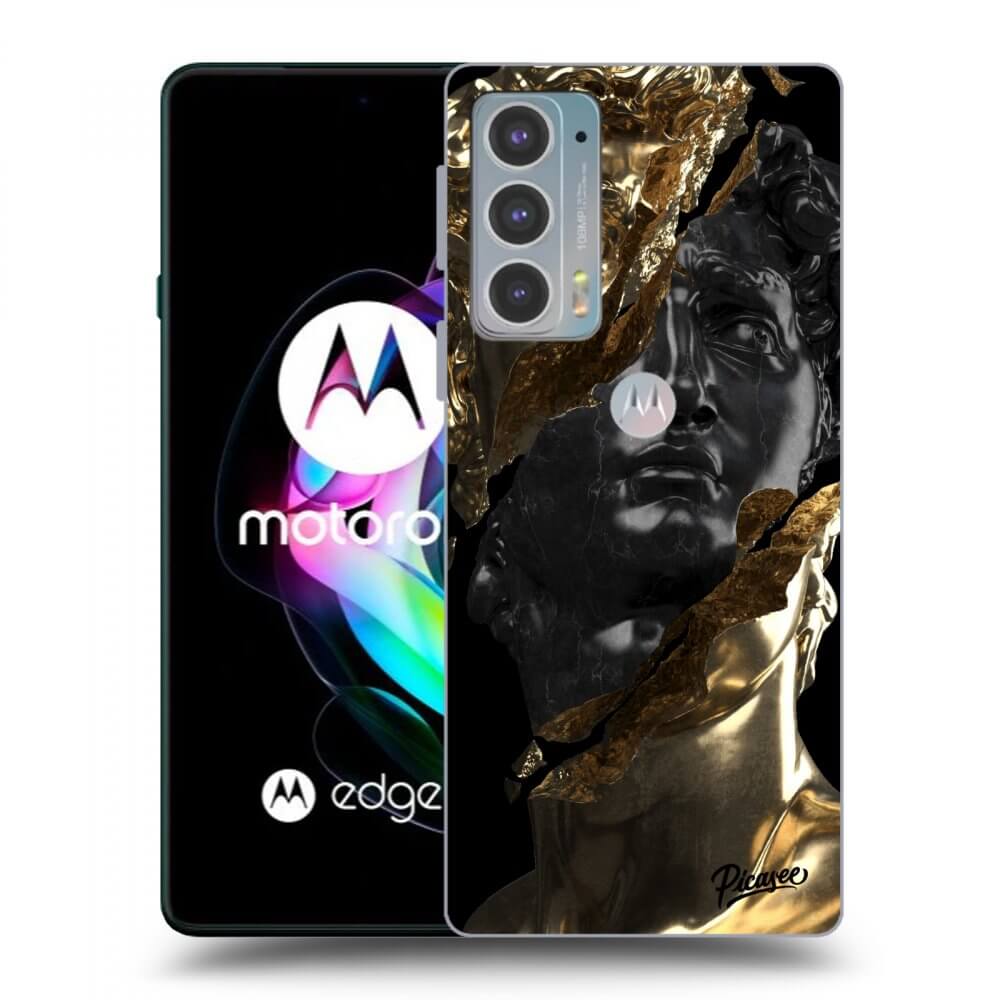 Picasee silikonový černý obal pro Motorola Edge 20 - Gold - Black