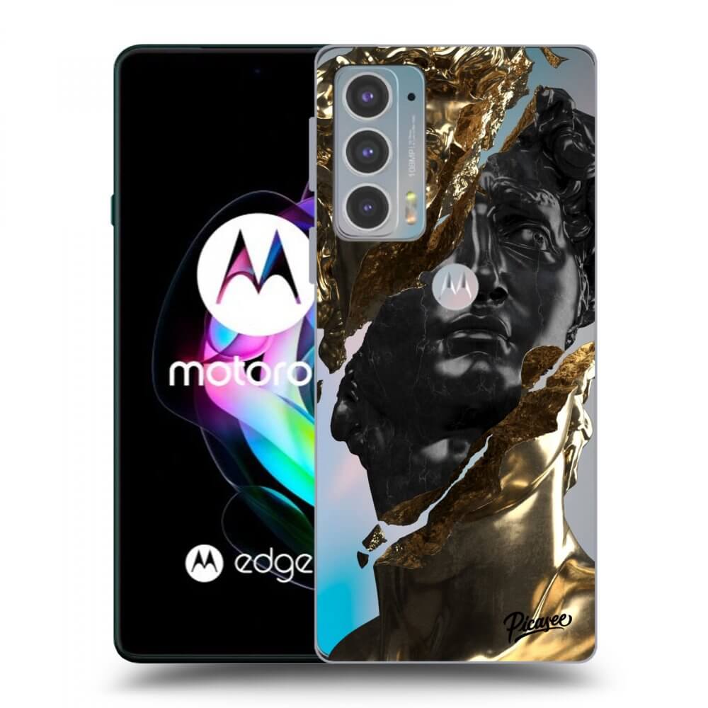 Picasee silikonový průhledný obal pro Motorola Edge 20 - Gold - Black