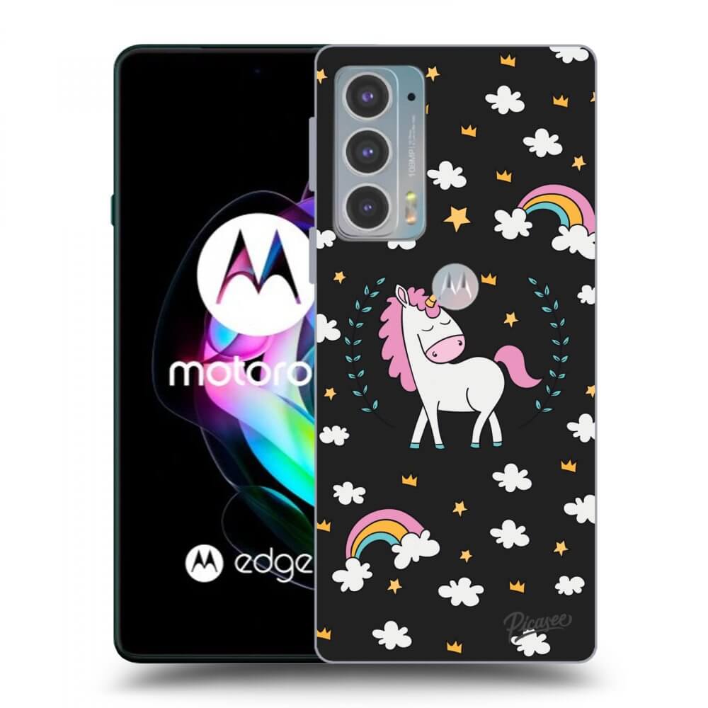 Picasee silikonový černý obal pro Motorola Edge 20 - Unicorn star heaven