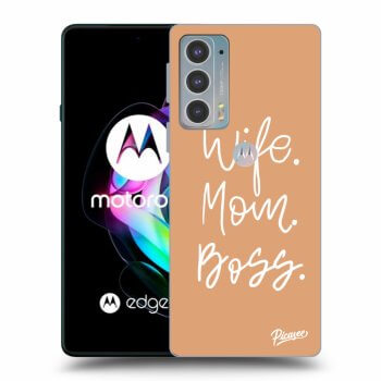 Picasee silikonový černý obal pro Motorola Edge 20 - Boss Mama
