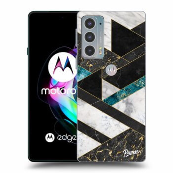 Picasee silikonový černý obal pro Motorola Edge 20 - Dark geometry