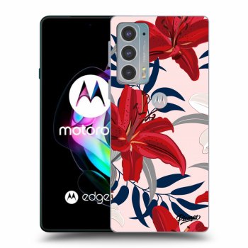 Picasee silikonový černý obal pro Motorola Edge 20 - Red Lily
