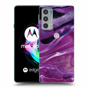 Obal pro Motorola Edge 20 - Purple glitter