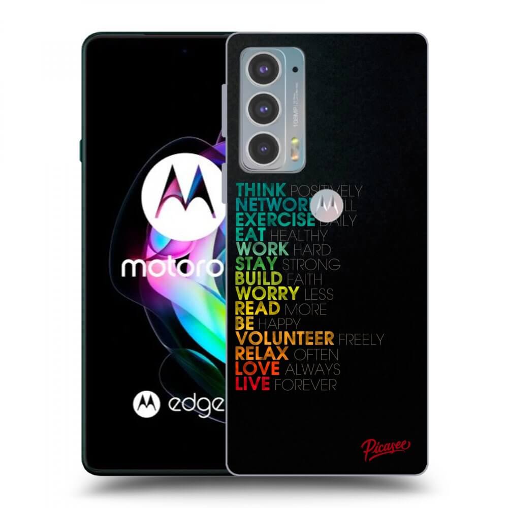 Picasee silikonový černý obal pro Motorola Edge 20 - Motto life