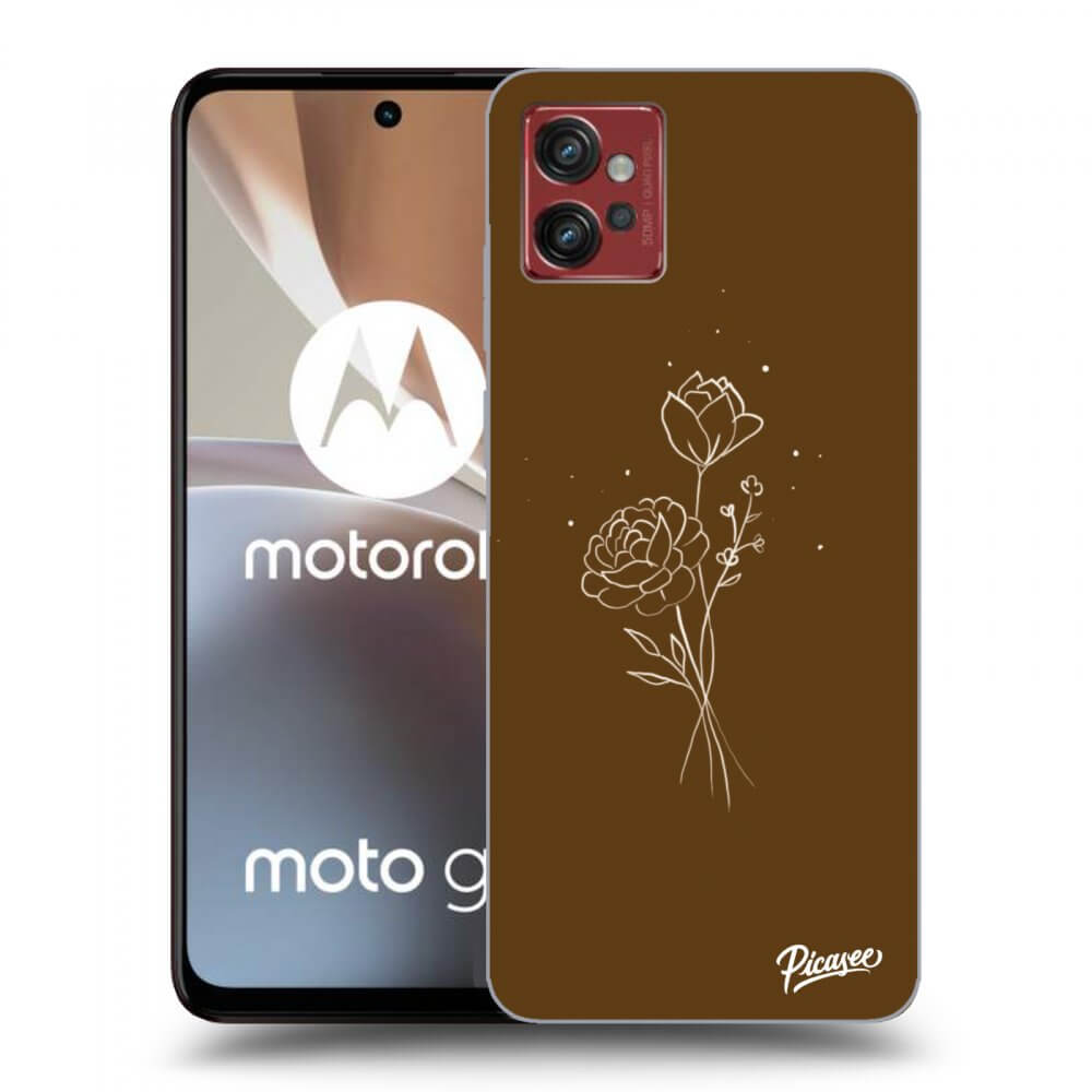 Picasee silikonový černý obal pro Motorola Moto G32 - Brown flowers
