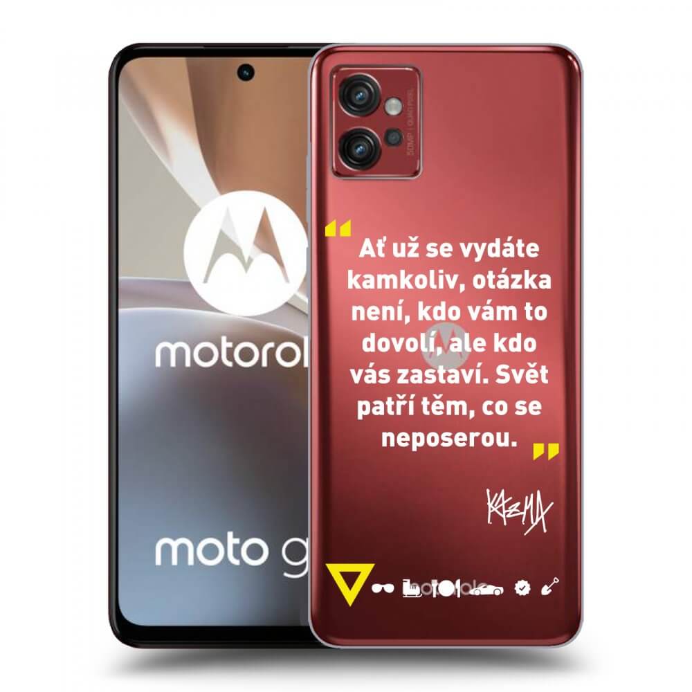 Picasee silikonový průhledný obal pro Motorola Moto G32 - Kazma - SVĚT PATŘÍ TĚM, CO SE NEPOSEROU