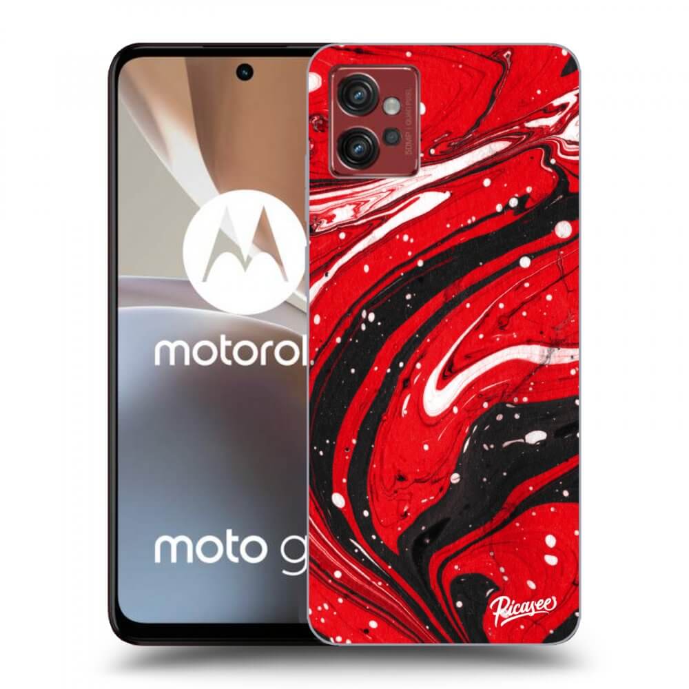 Picasee silikonový průhledný obal pro Motorola Moto G32 - Red black