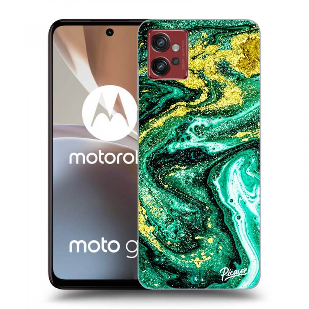 Picasee silikonový černý obal pro Motorola Moto G32 - Green Gold
