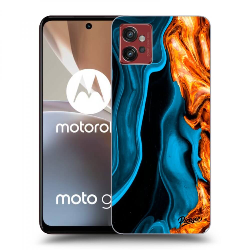 Picasee silikonový průhledný obal pro Motorola Moto G32 - Gold blue